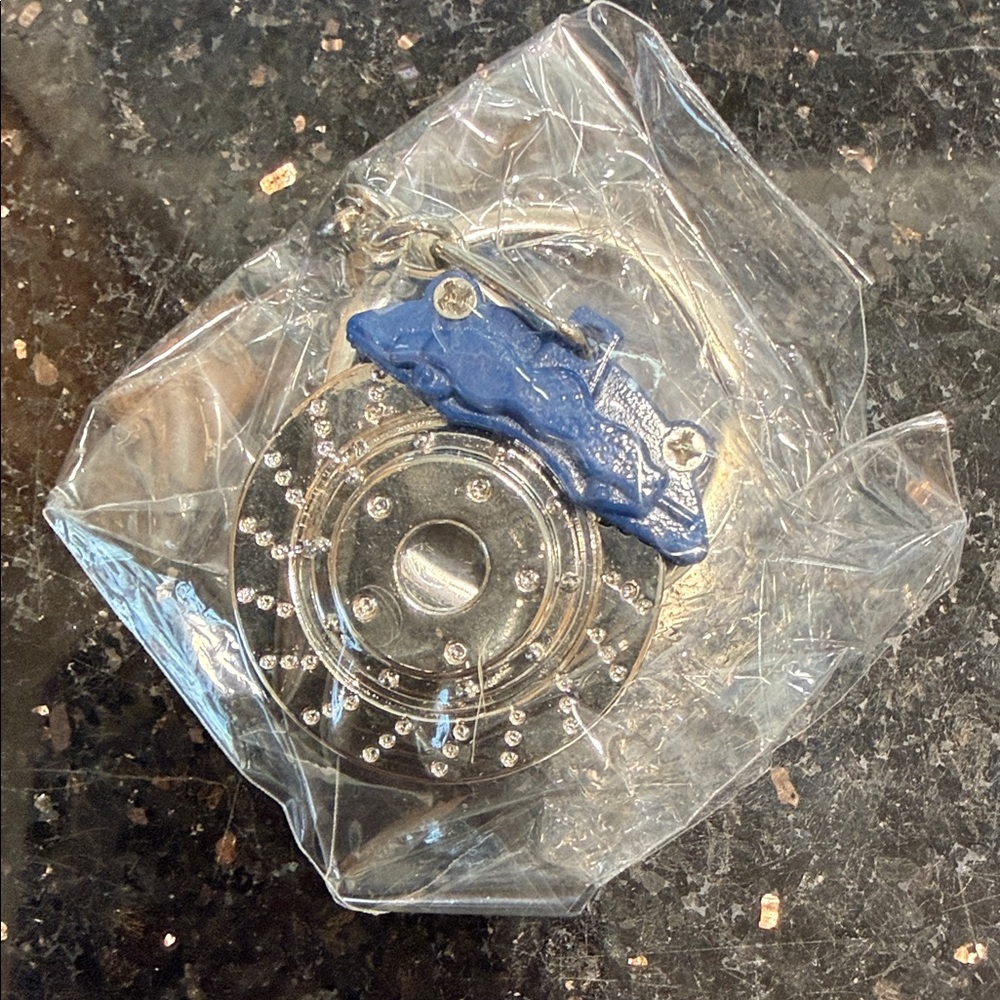 JDM Blue and Silver rotor and caliper keychain